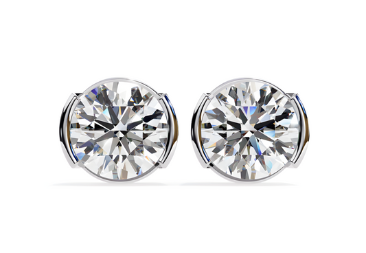 LGD Solitaire Ear Studs (2.60 cts) Round Stone DCER-15