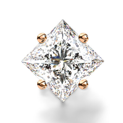 LGD Solitaire Ear Studs (2.10 cts) Princess Stone DCER-1