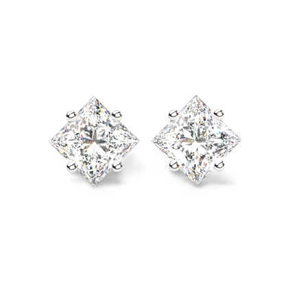 LGD Solitaire Ear Studs (2.10 cts) Princess Stone DCER-1