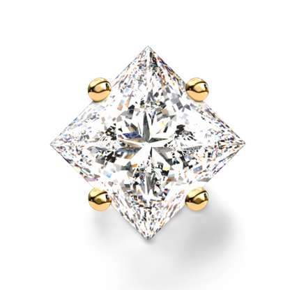 LGD Solitaire Ear Studs (2.10 cts) Princess Stone DCER-1