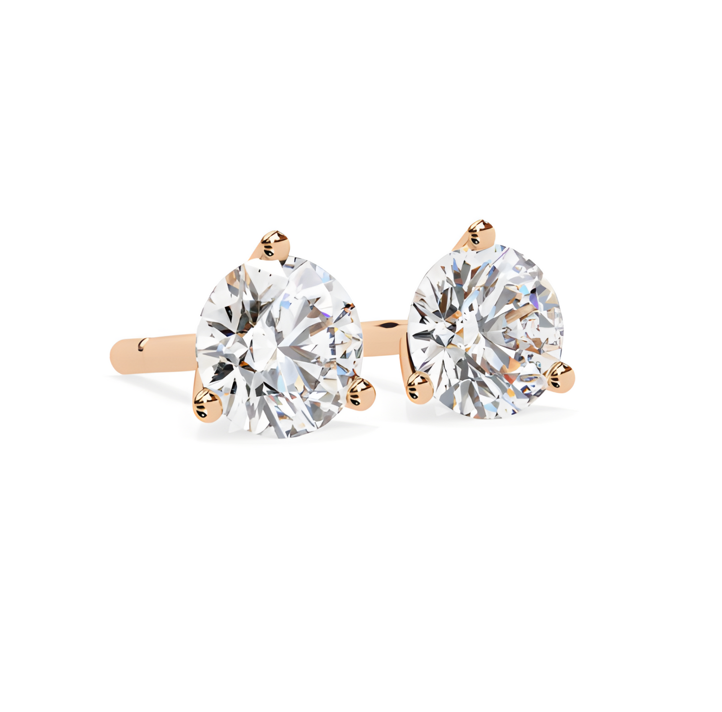 LGD Solitaire Ear Studs (2.56 cts) Round Stone DCER-2