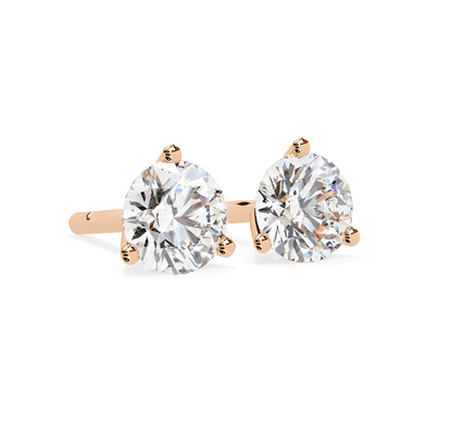 LGD Solitaire Ear Studs (2.56 cts) Round Stone DCER-2
