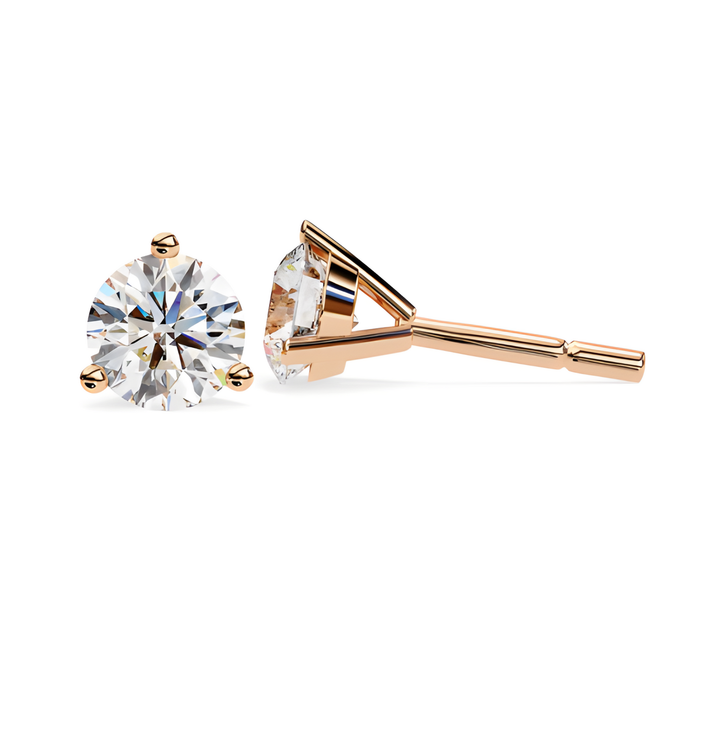 LGD Solitaire Ear Studs (2.56 cts) Round Stone DCER-2