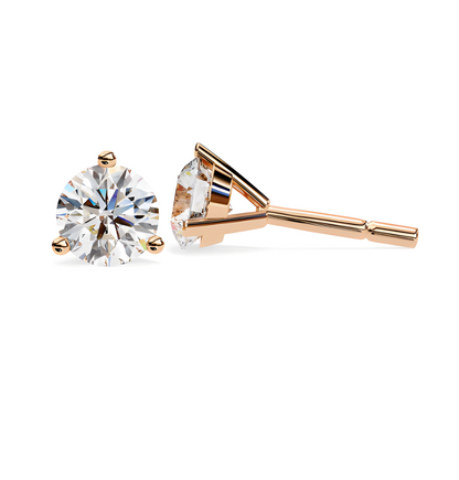 LGD Solitaire Ear Studs (2.56 cts) Round Stone DCER-2