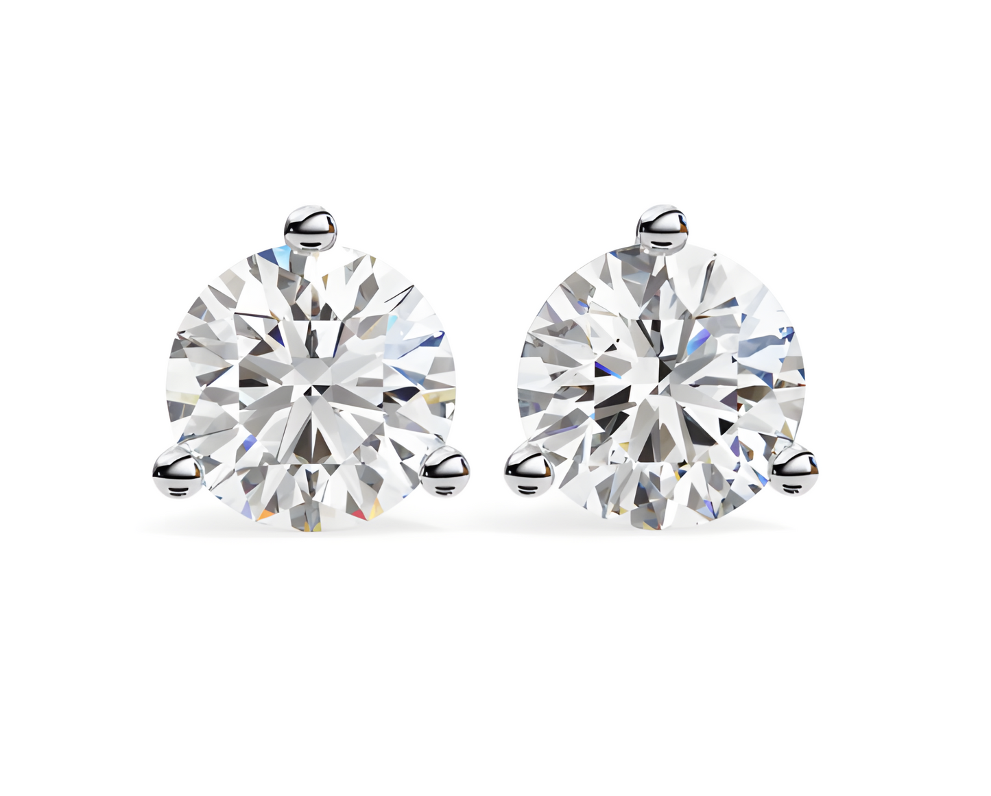 LGD Solitaire Ear Studs (2.56 cts) Round Stone DCER-2