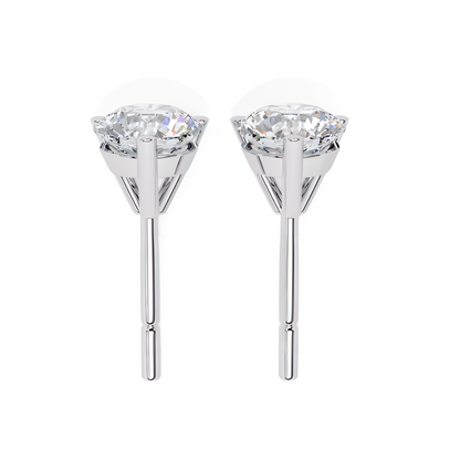 LGD Solitaire Ear Studs (2.56 cts) Round Stone DCER-2