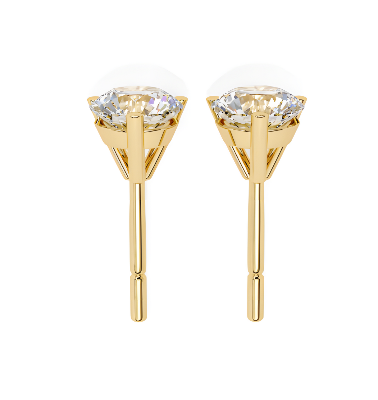 LGD Solitaire Ear Studs (2.56 cts) Round Stone DCER-2