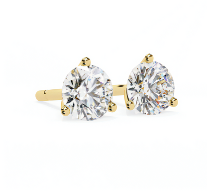LGD Solitaire Ear Studs (2.56 cts) Round Stone DCER-2