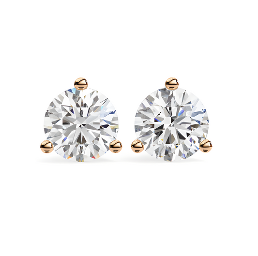 LGD Solitaire Ear Studs (2.56 cts) Round Stone DCER-2