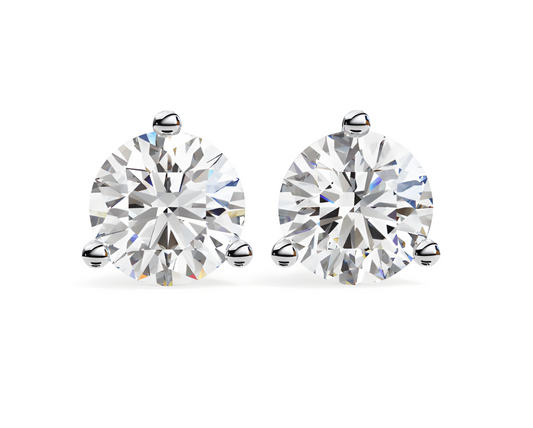 LGD Solitaire Ear Studs (2.56 cts) Round Stone DCER-2