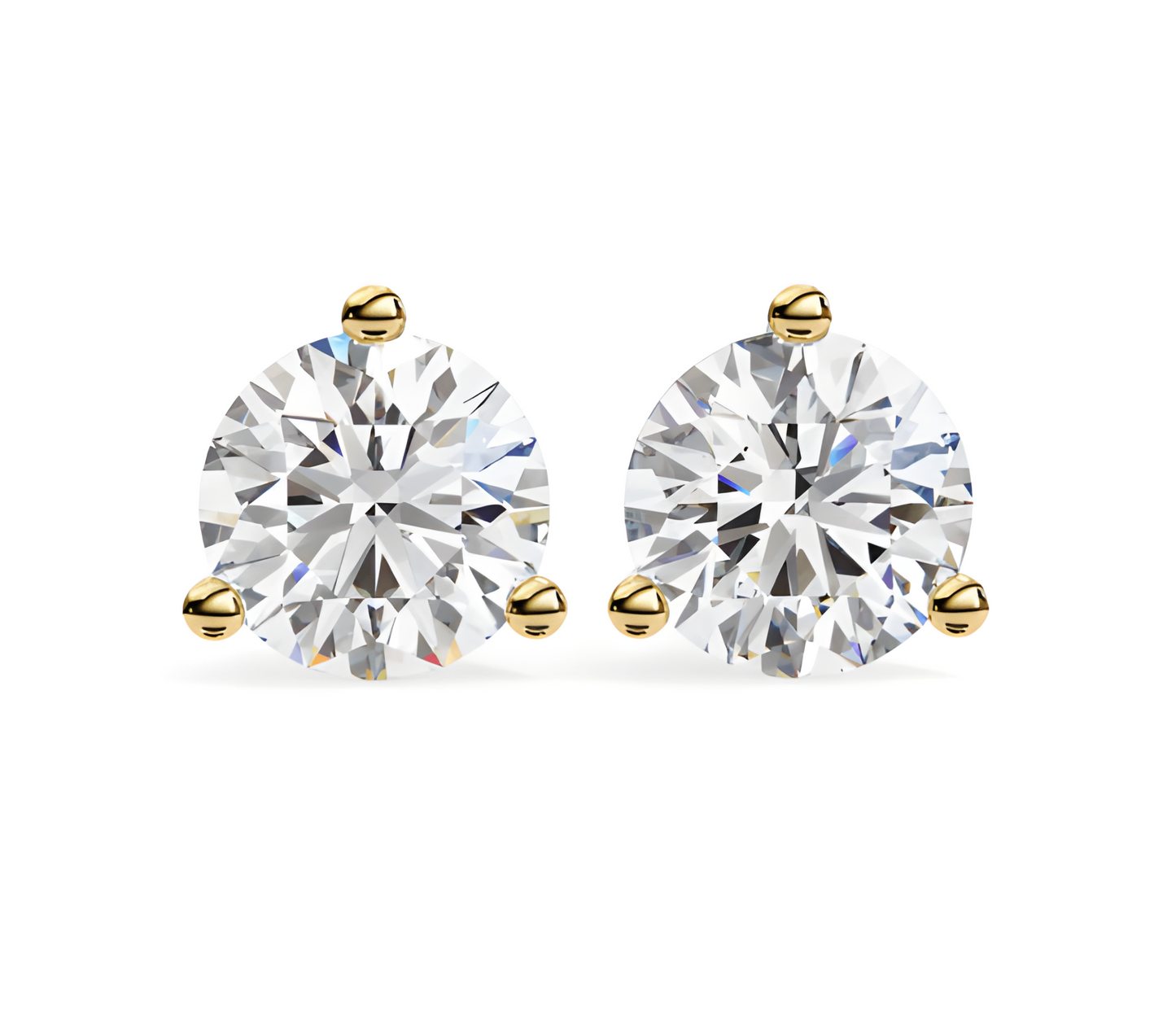 LGD Solitaire Ear Studs (2.56 cts) Round Stone DCER-2