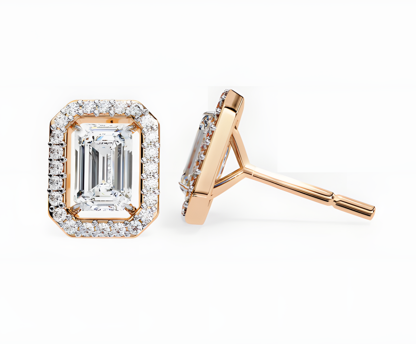 LGD Solitaire Ear Studs (2.44 cts) Emerald Stone DCER-11