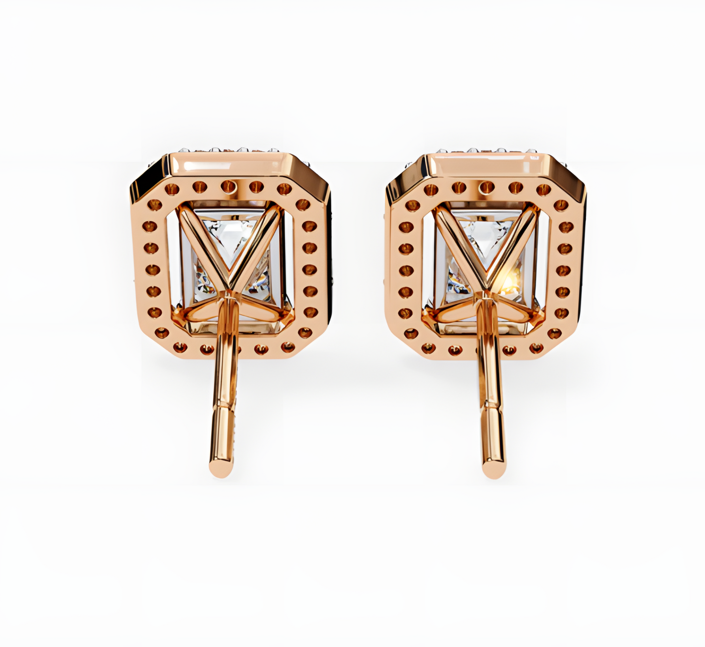 LGD Solitaire Ear Studs (2.44 cts) Emerald Stone DCER-11