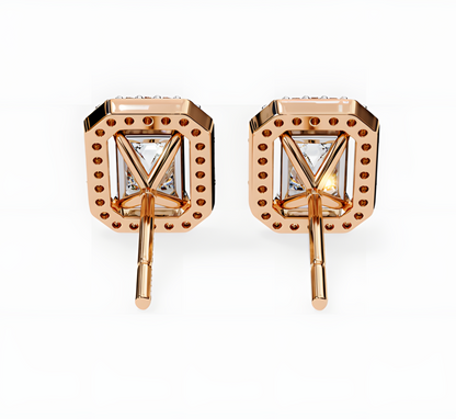 LGD Solitaire Ear Studs (2.44 cts) Emerald Stone DCER-11