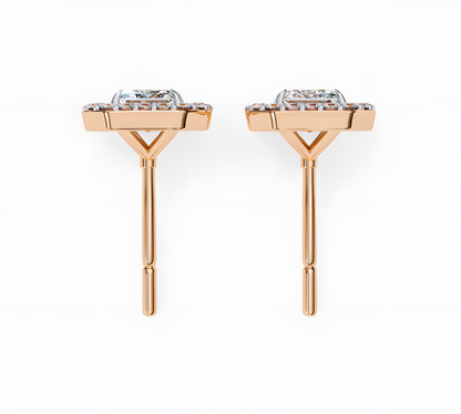 LGD Solitaire Ear Studs (2.44 cts) Emerald Stone DCER-11