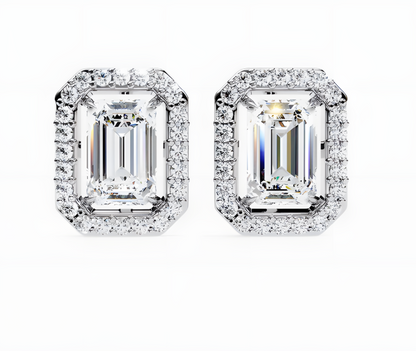 LGD Solitaire Ear Studs (2.44 cts) Emerald Stone DCER-11