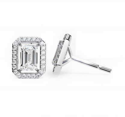 LGD Solitaire Ear Studs (2.44 cts) Emerald Stone DCER-11