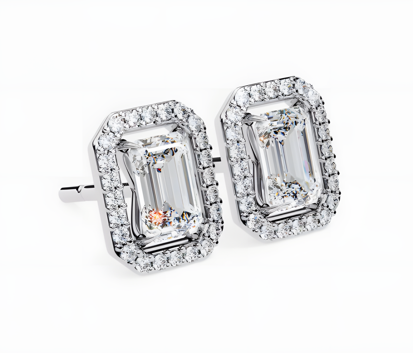 LGD Solitaire Ear Studs (2.44 cts) Emerald Stone DCER-11