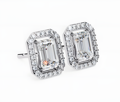 LGD Solitaire Ear Studs (2.44 cts) Emerald Stone DCER-11