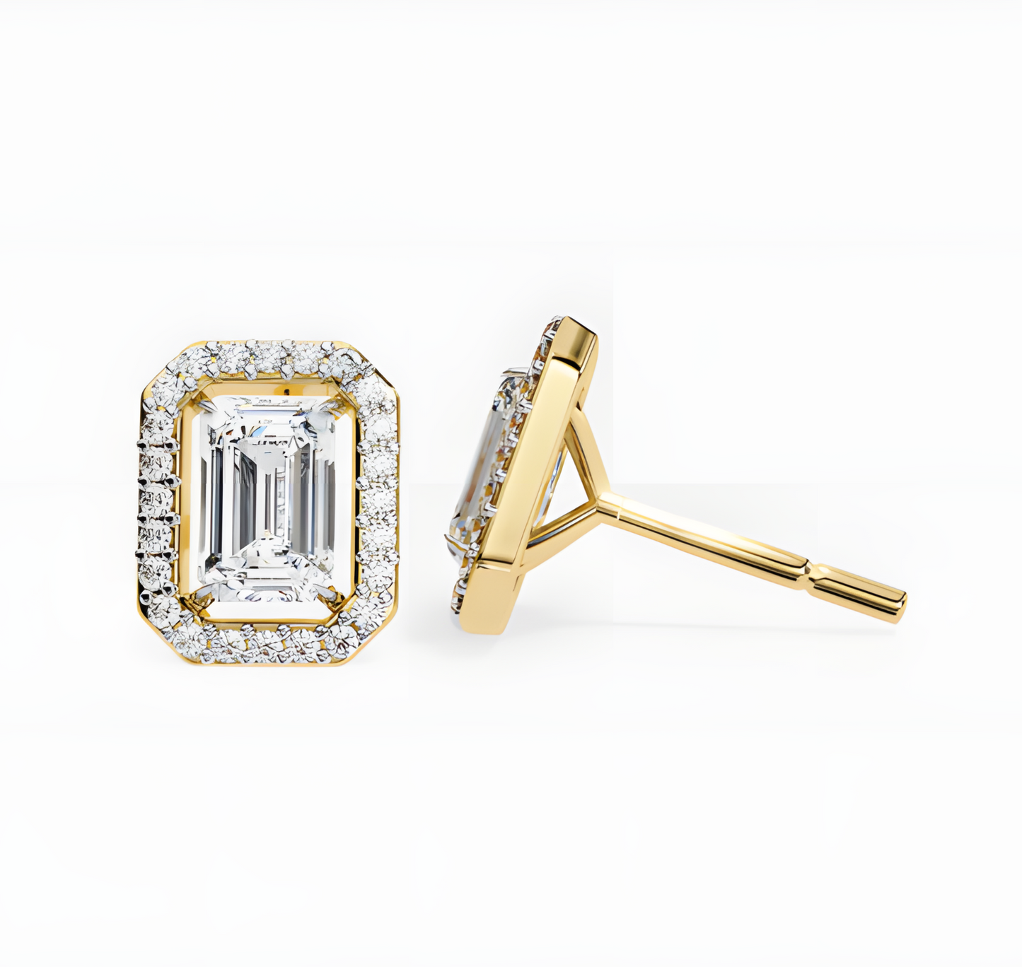 LGD Solitaire Ear Studs (2.44 cts) Emerald Stone DCER-11