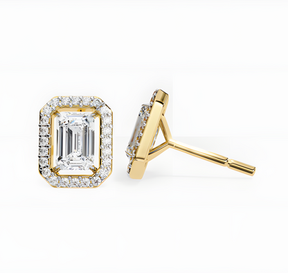 LGD Solitaire Ear Studs (2.44 cts) Emerald Stone DCER-11