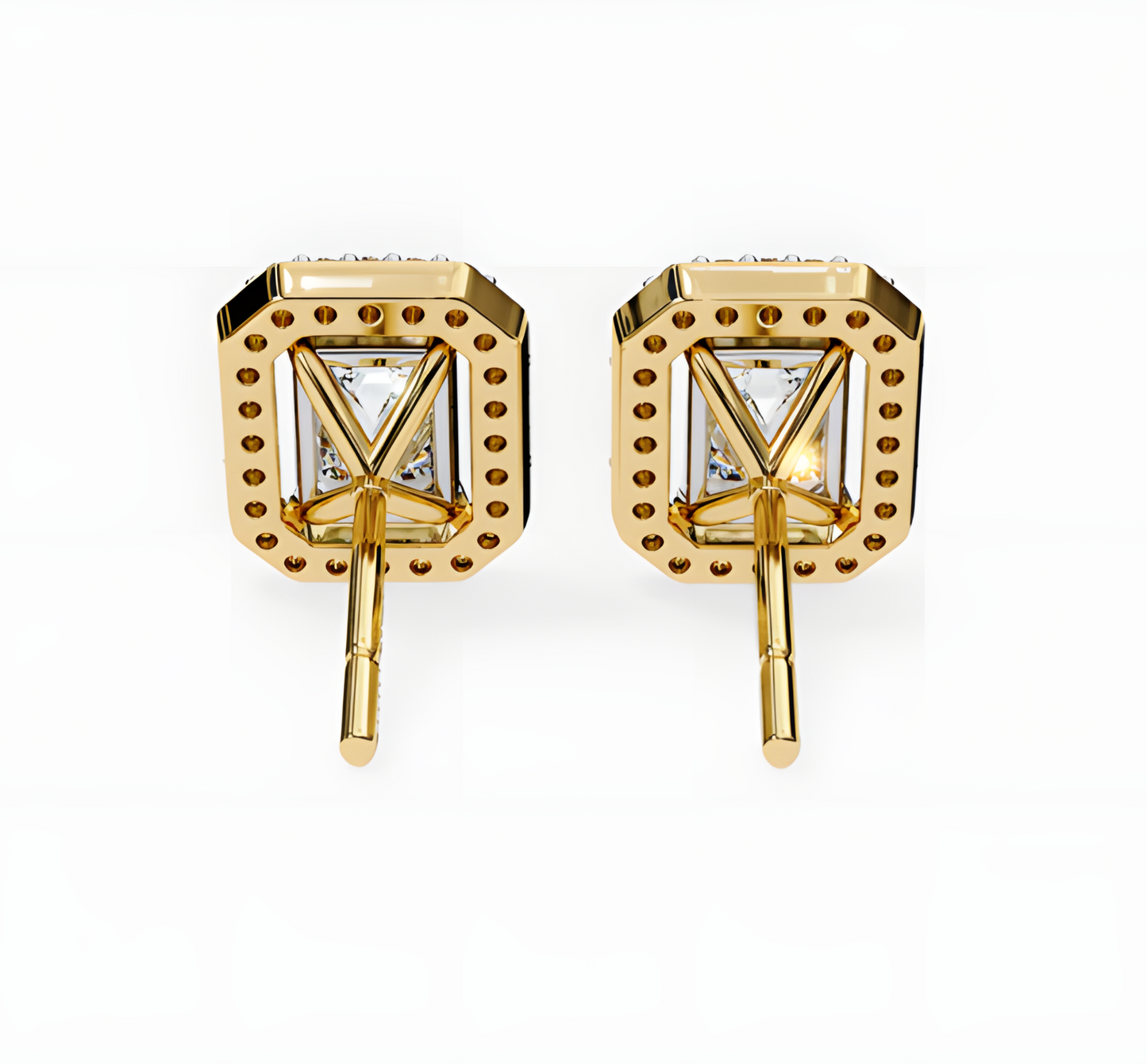 LGD Solitaire Ear Studs (2.44 cts) Emerald Stone DCER-11