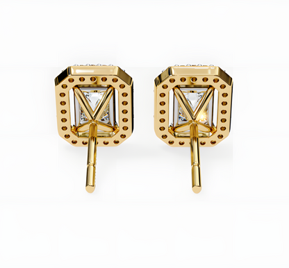 LGD Solitaire Ear Studs (2.44 cts) Emerald Stone DCER-11