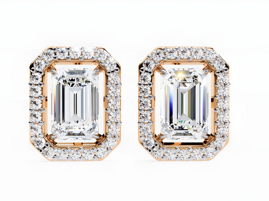 LGD Solitaire Ear Studs (2.44 cts) Emerald Stone DCER-11