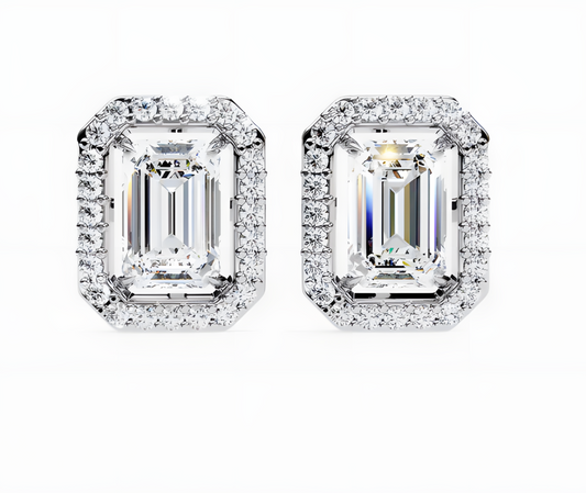 LGD Solitaire Ear Studs (2.44 cts) Emerald Stone DCER-11