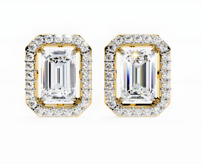 LGD Solitaire Ear Studs (2.44 cts) Emerald Stone DCER-11