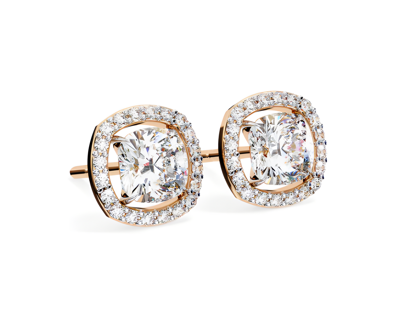 LGD Solitaire Ear Studs (1.66 cts) Round Stone DCER-16