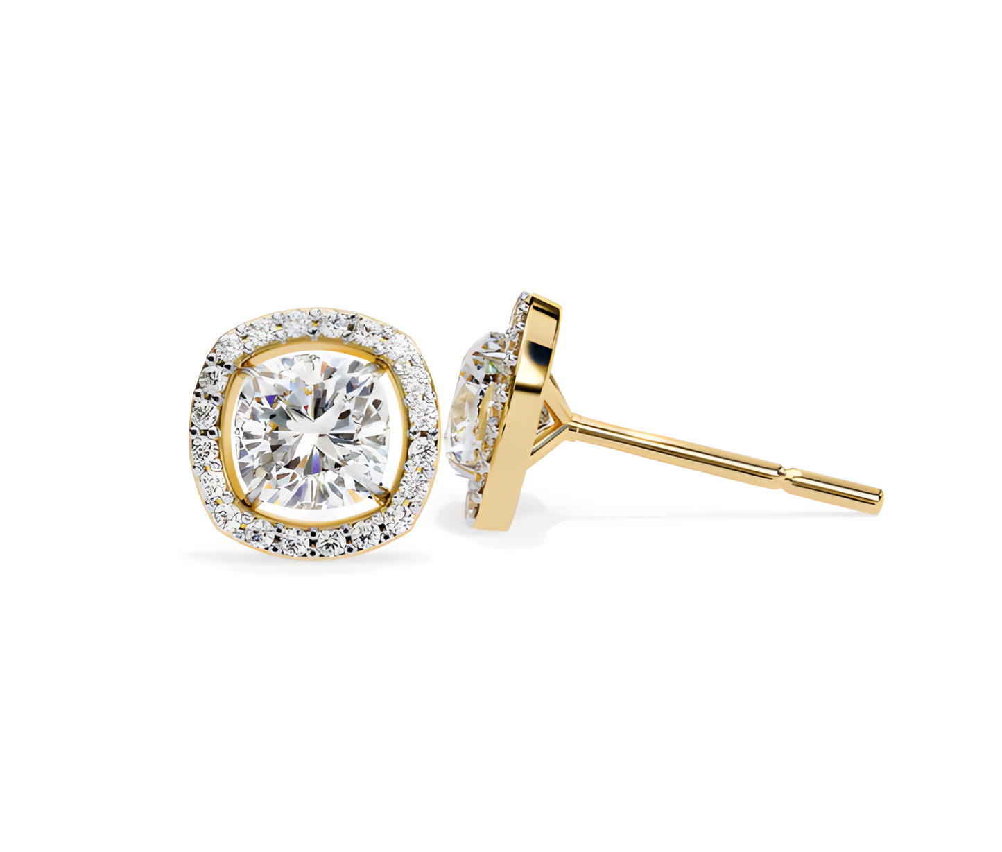 LGD Solitaire Ear Studs (1.66 cts) Round Stone DCER-16