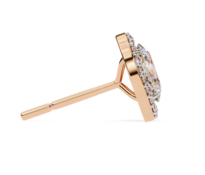 LGD Solitaire Ear Studs (3.44 cts) Oval Stone DCER-17