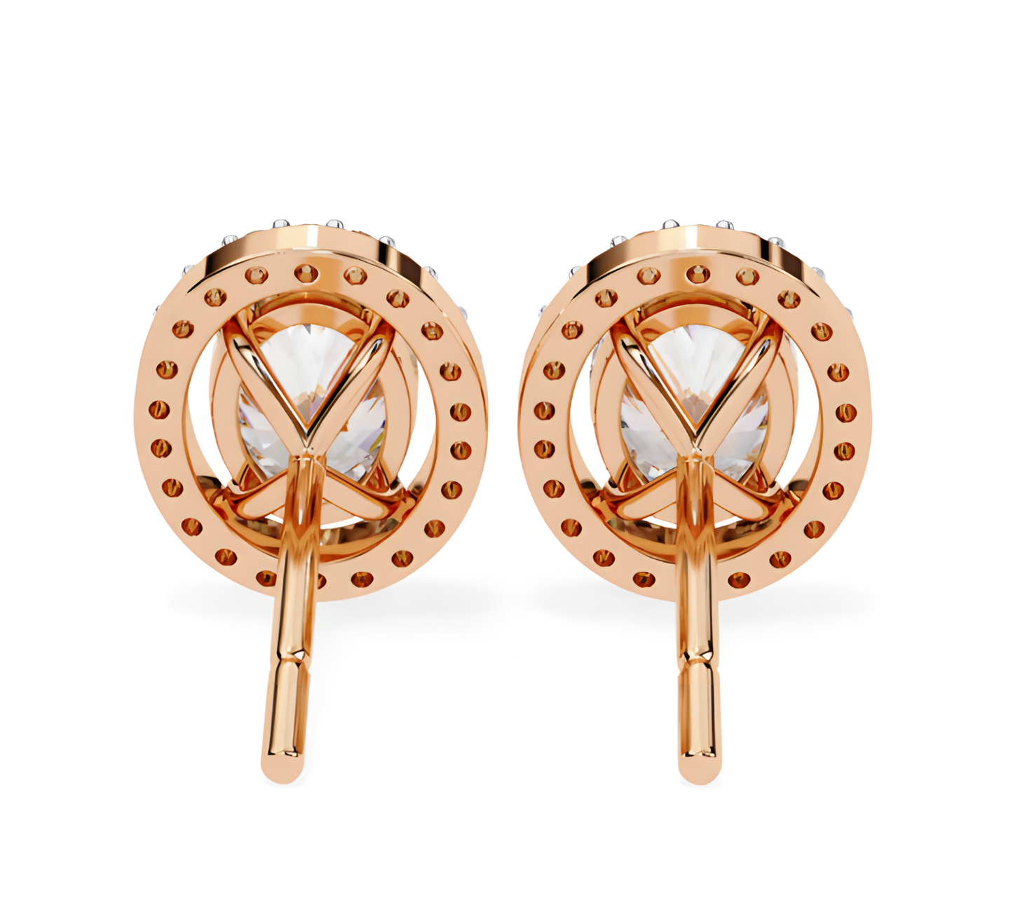 LGD Solitaire Ear Studs (3.44 cts) Oval Stone DCER-17