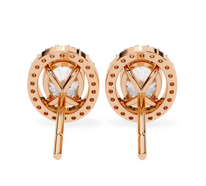 LGD Solitaire Ear Studs (3.44 cts) Oval Stone DCER-17