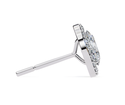 LGD Solitaire Ear Studs (3.44 cts) Oval Stone DCER-17