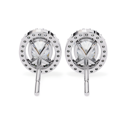 LGD Solitaire Ear Studs (3.44 cts) Oval Stone DCER-17