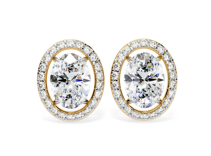 LGD Solitaire Ear Studs (3.44 cts) Oval Stone DCER-17