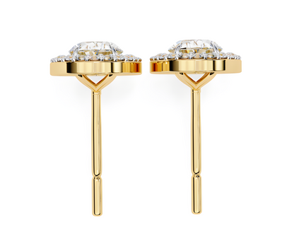 LGD Solitaire Ear Studs (3.44 cts) Oval Stone DCER-17