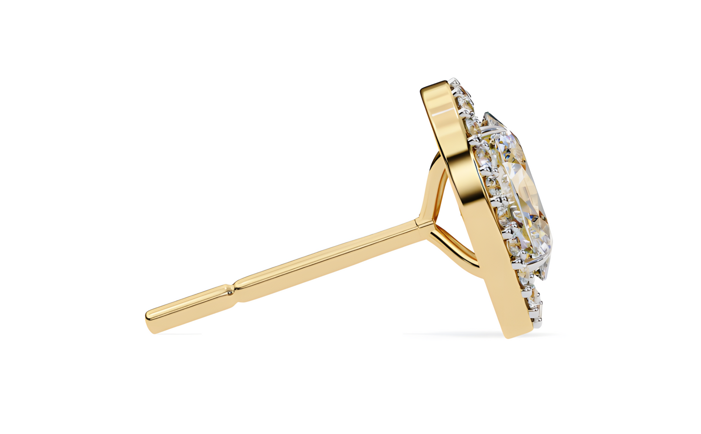 LGD Solitaire Ear Studs (3.44 cts) Oval Stone DCER-17