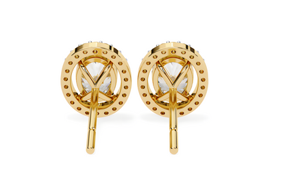 LGD Solitaire Ear Studs (3.44 cts) Oval Stone DCER-17