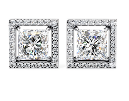 LGD Solitaire Ear Studs (1.58 cts)Princess Stone DCER-19