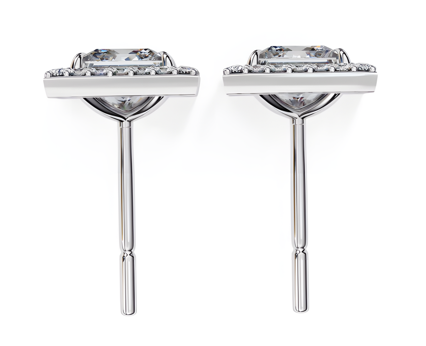 LGD Solitaire Ear Studs (1.58 cts)Princess Stone DCER-19
