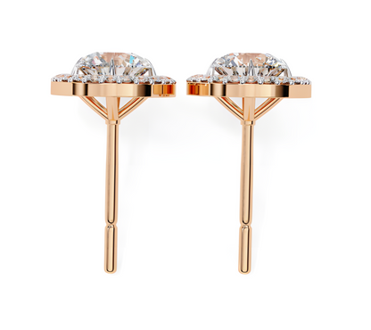 LGD Solitaire Ear Studs (1.82 cts) Round Stone DCER-20