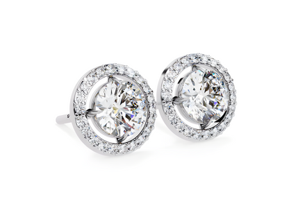 LGD Solitaire Ear Studs (1.82 cts) Round Stone DCER-20