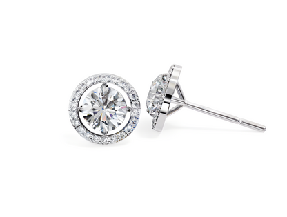 LGD Solitaire Ear Studs (1.82 cts) Round Stone DCER-20