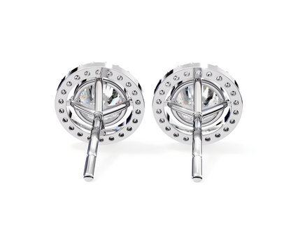 LGD Solitaire Ear Studs (1.82 cts) Round Stone DCER-20