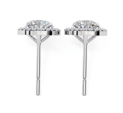 LGD Solitaire Ear Studs (1.82 cts) Round Stone DCER-20