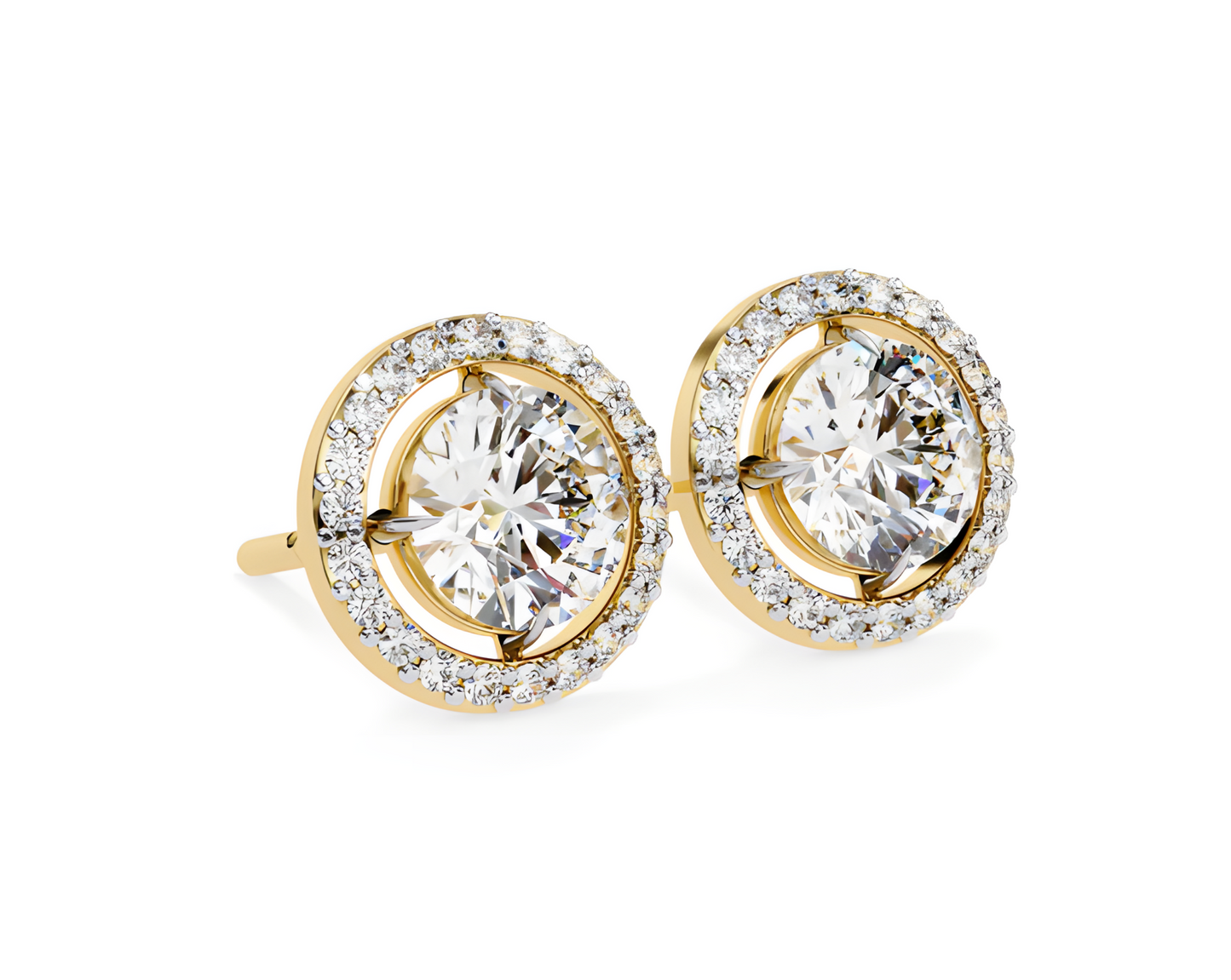 LGD Solitaire Ear Studs (1.82 cts) Round Stone DCER-20