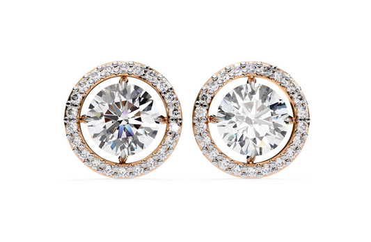 LGD Solitaire Ear Studs (1.82 cts) Round Stone DCER-20